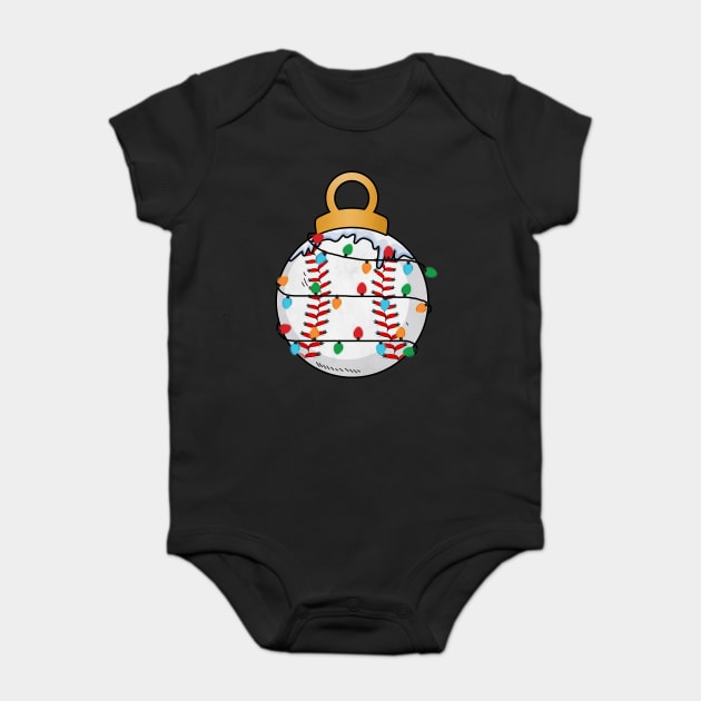 Baseball Christmas Lights Baby Bodysuit by The WYLD Tribe